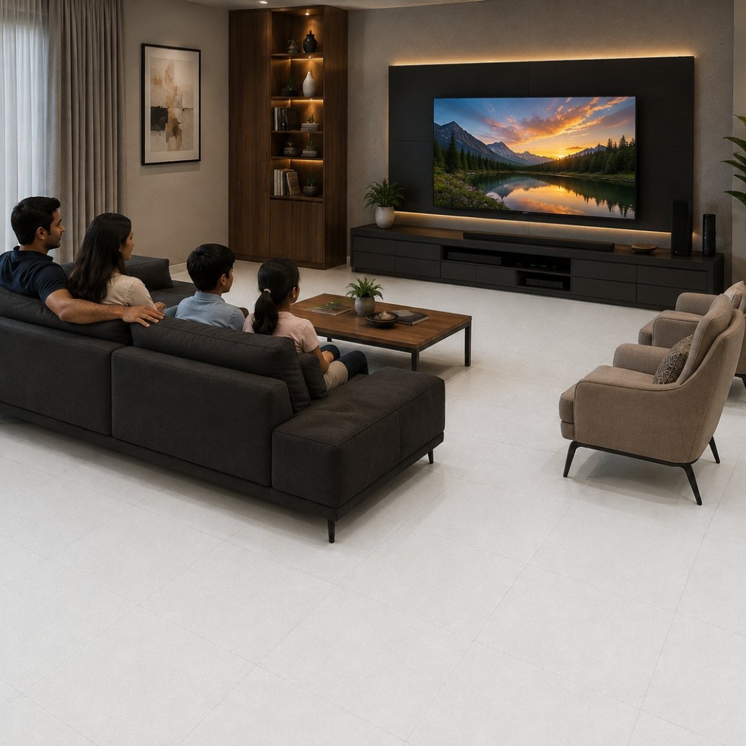 AL 4024 Plain and texture Living Area Tiles - My Home Studio